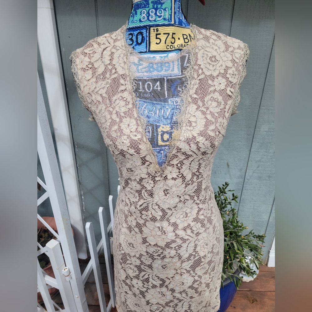 Dress Forum Cocktail Party Dress Lace Midi-Dress Size Small - Picture 8 of 8